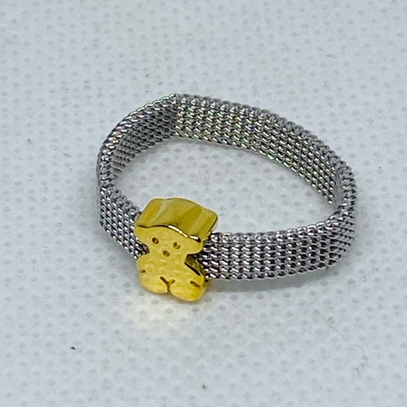 mesh and gold plated ring size 7✨ - Picture 5 of 8